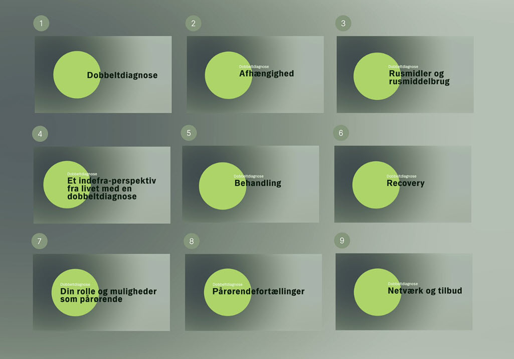 Billedet viser oversigt over film om dobbeltdiagnose