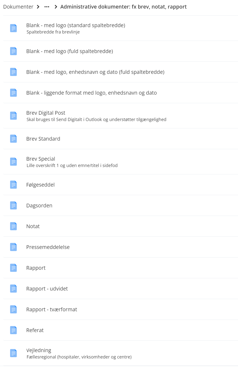 Templafy oversigt over brevlinje