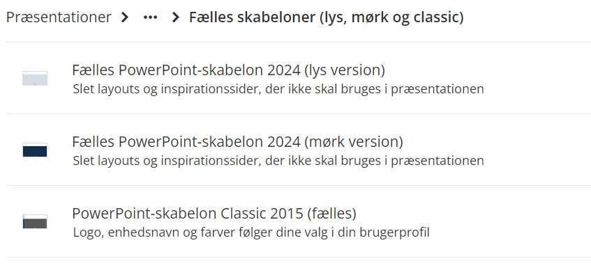Templafy oversigt PowerPoint-skabeloner